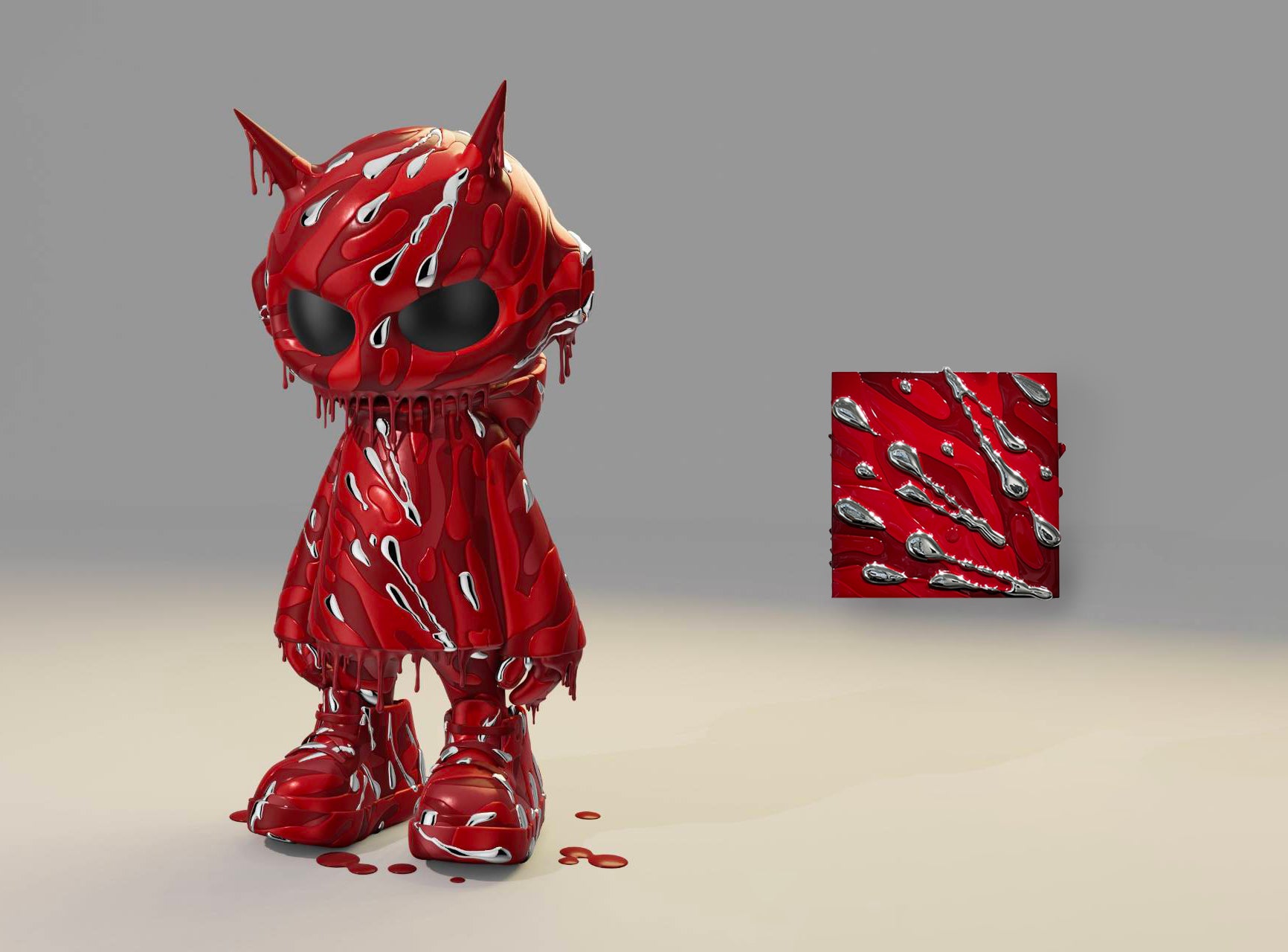 池内信介】SSM人気の赤現代アート 新品伊勢丹