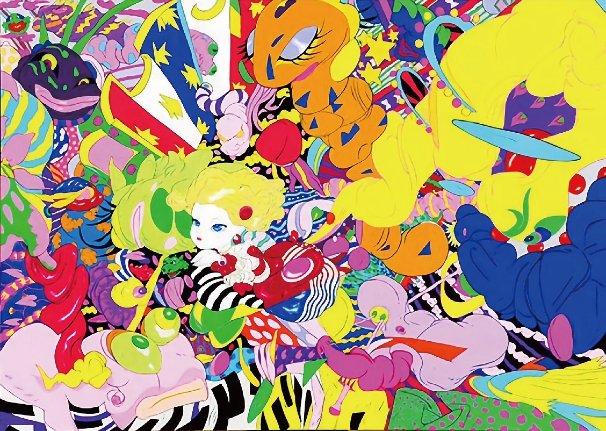 天野喜孝 絵画 キュートシリーズ「なかま」クラウド&チョコボ 天野喜孝