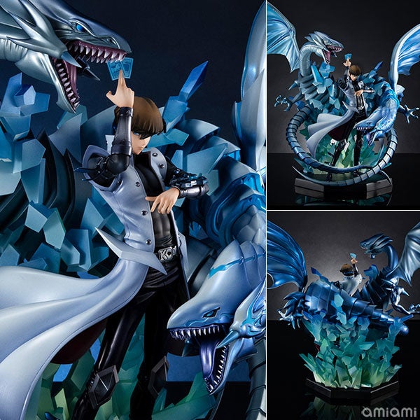 遊☆戯☆王』より、青眼の白龍、青眼の亜白龍を召喚する姿で「海馬瀬人