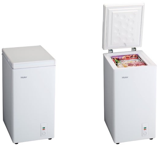 ハイアール、限られたスペースにも設置しやすいスリム設計の66L 上開き