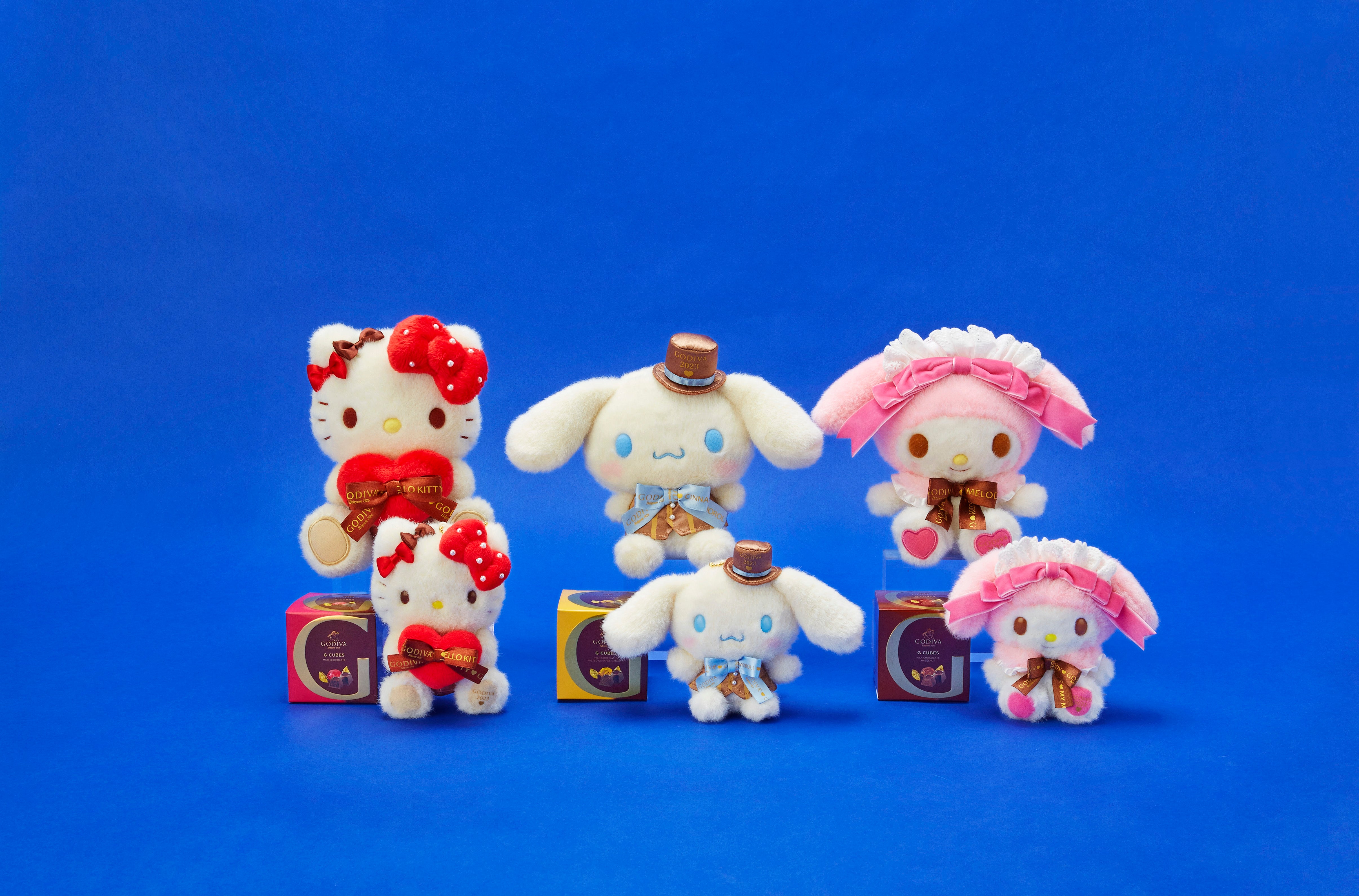 ハローキティ&GODIVA」、「マイメロディ&GODIVA」、「シナモロール