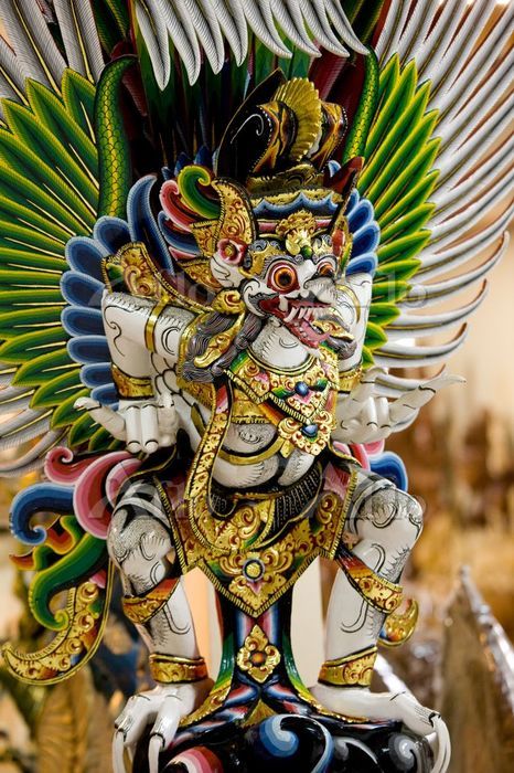 バリ島 インドネシア 木彫 ガルーダ 面 壁飾 C 8630 バリ島