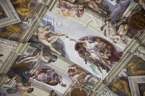 ミケランジェロ 「システィーナ礼拝堂天井画（アダムの創造