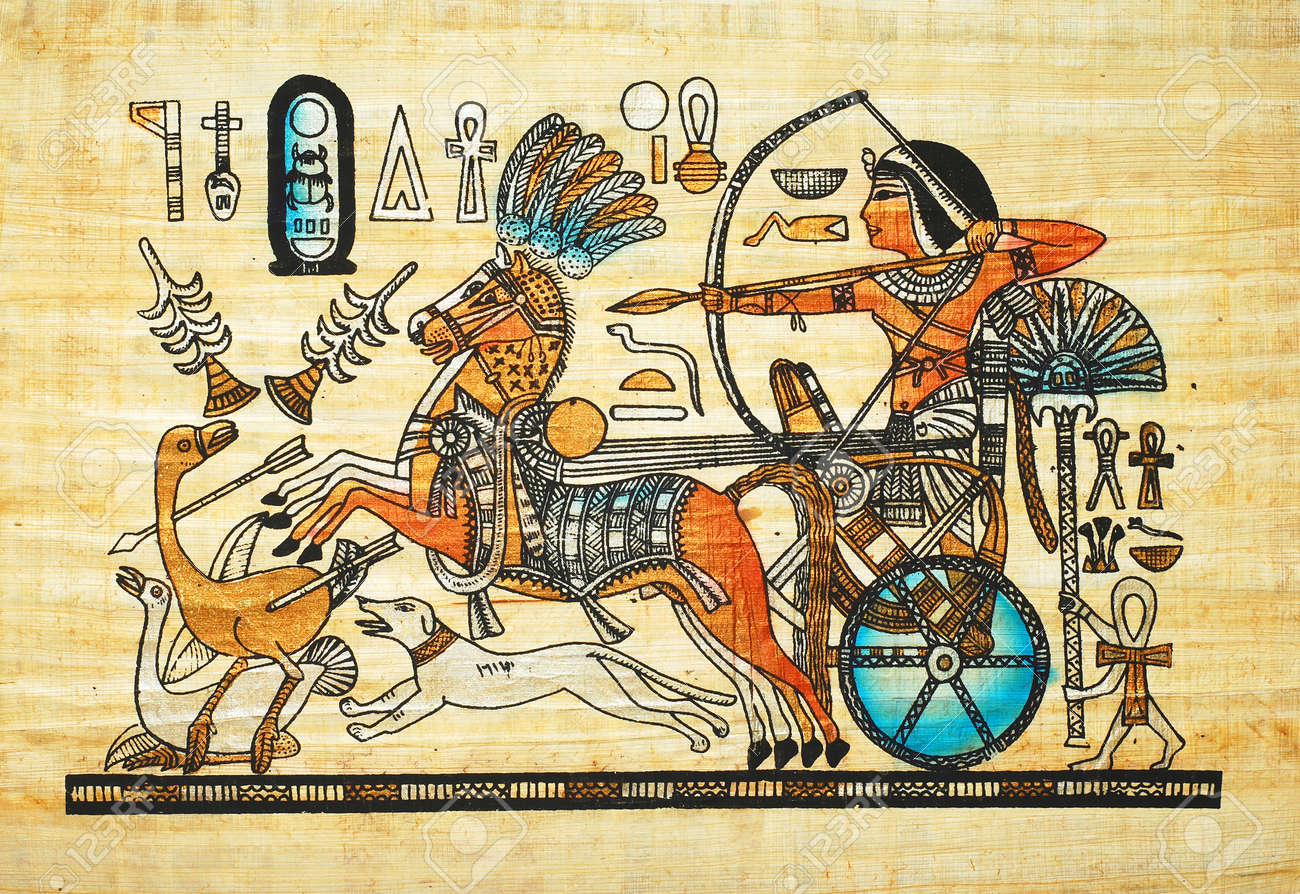 エジプト土産 パピルス 絵画 68センチ✖️92センチ エジプト土産の