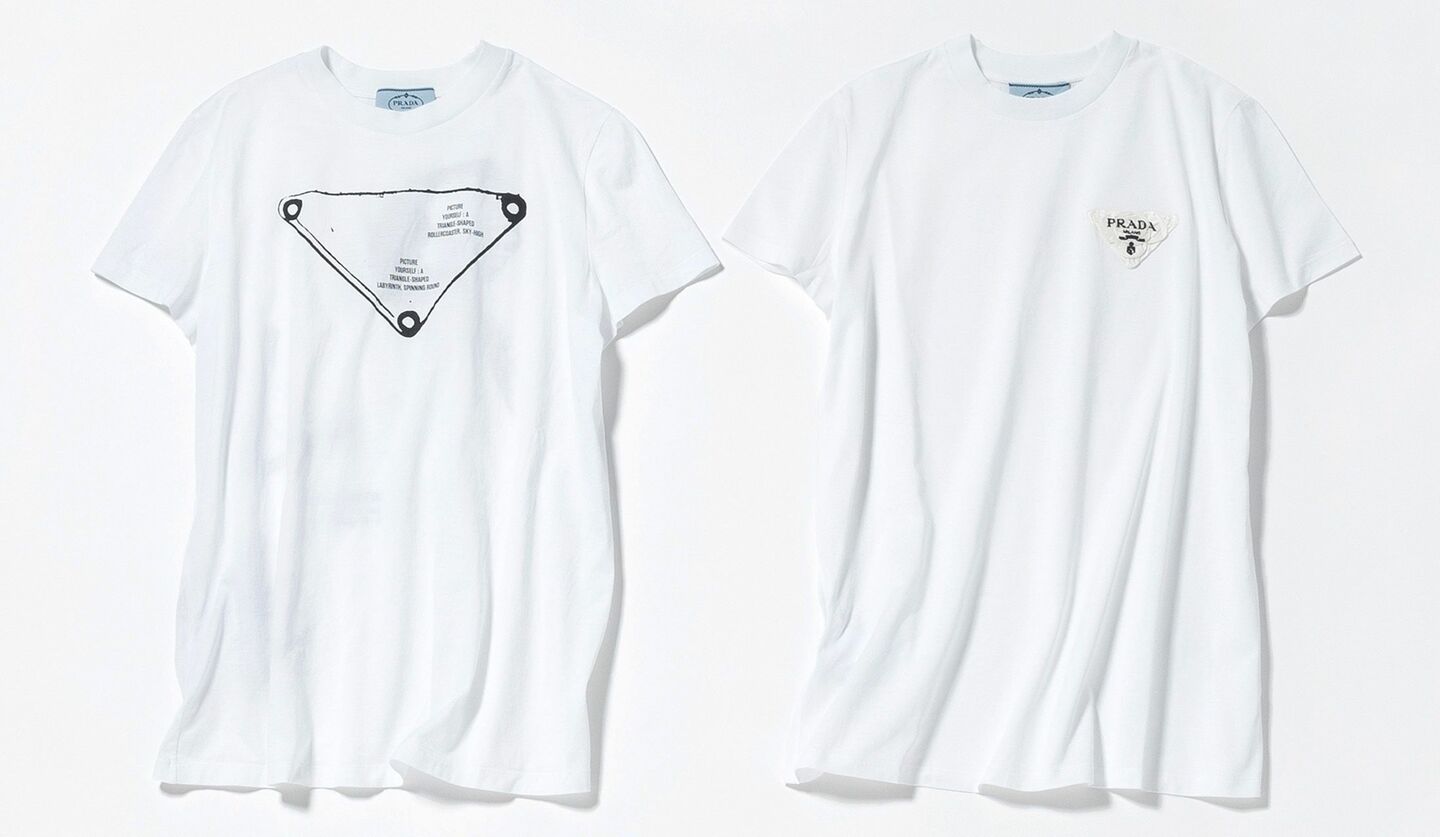 プラダ】大人気のトライアングルロゴに注目！進化系新作白Tシャツ2選