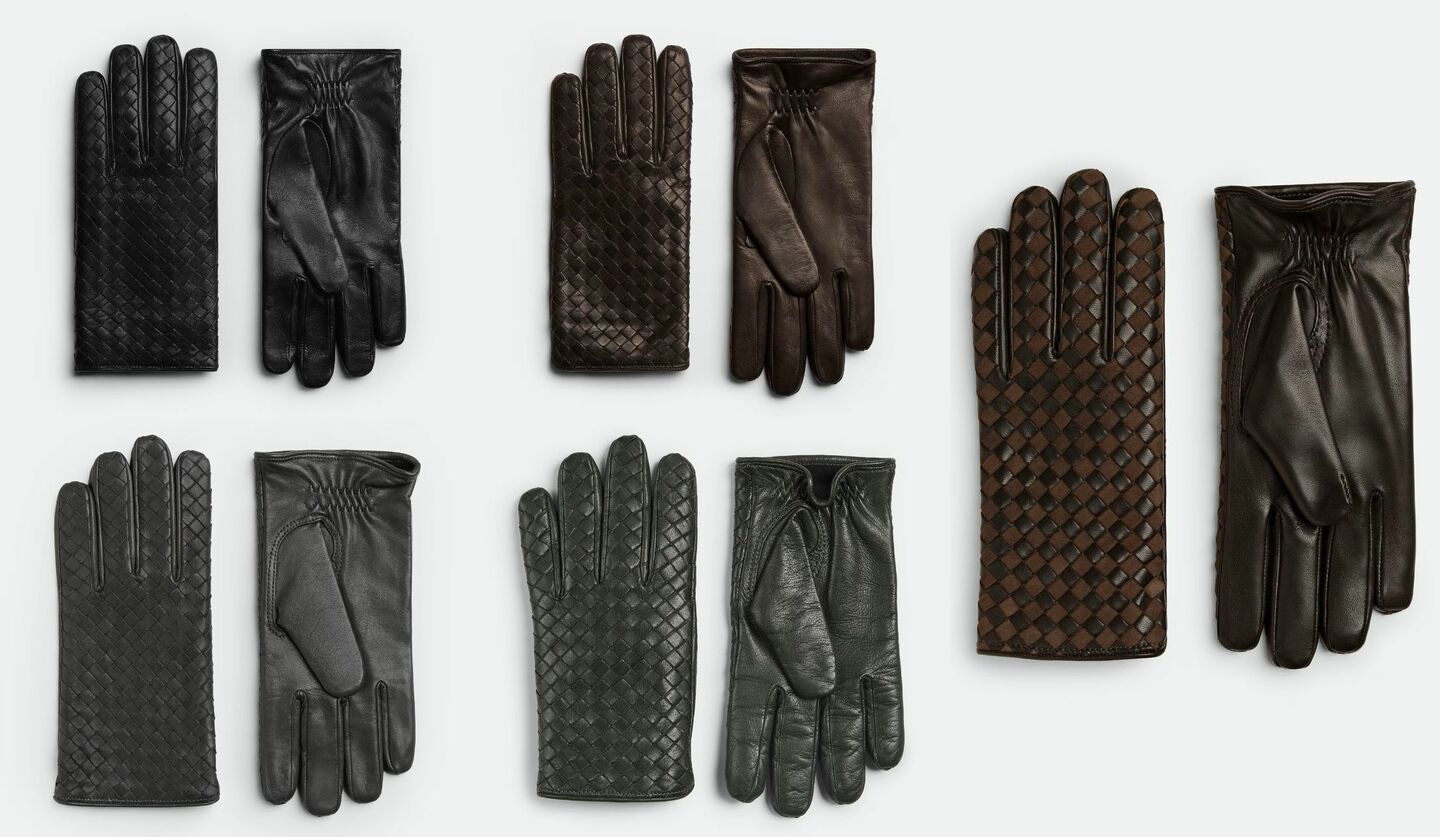 BOTTEGA VENETA イントレチャートレザーグローブ85 BOTTEGA VENETA