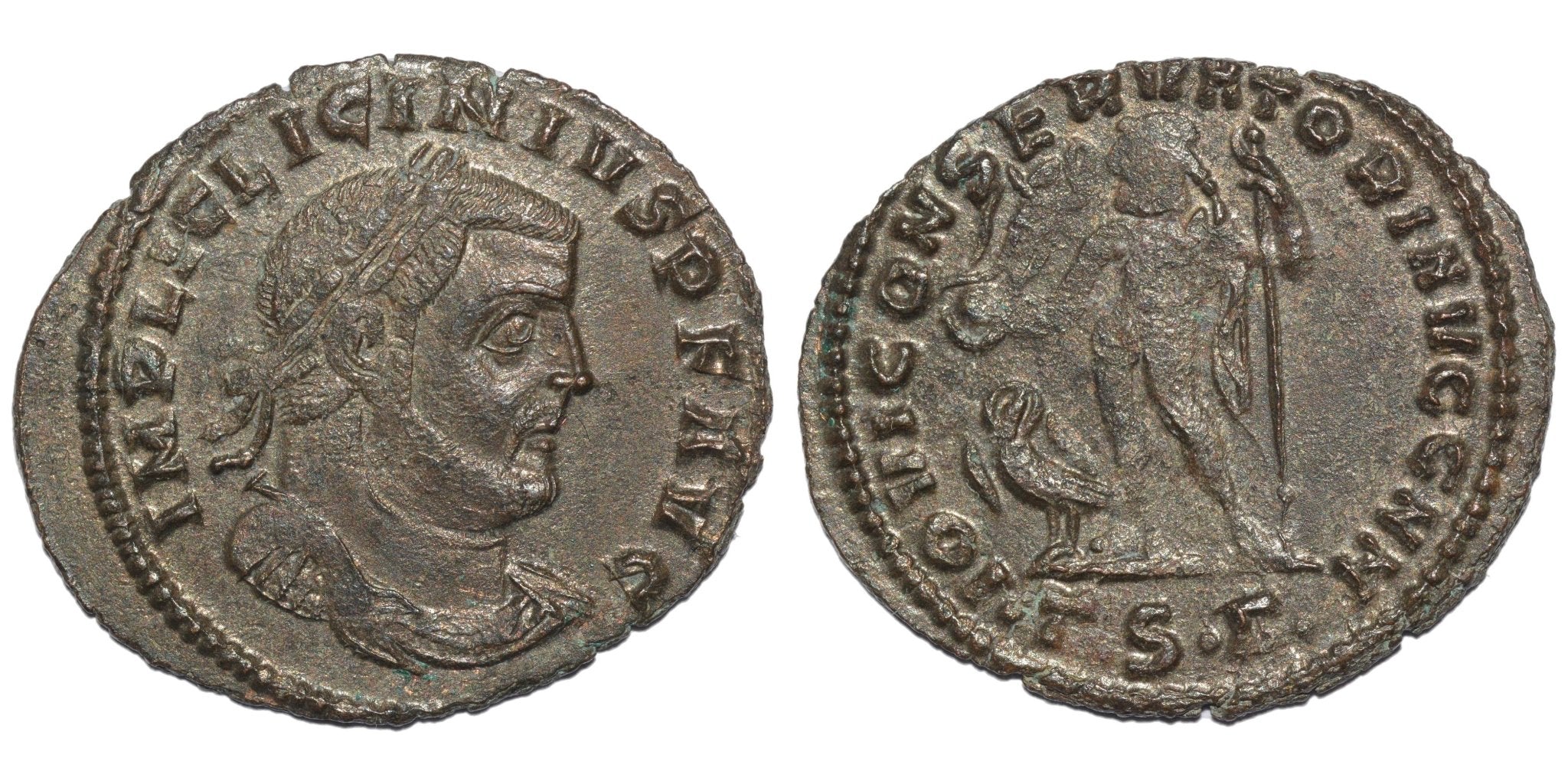 Licinius 308-324AD AE Follis. Thessalonica. Jupiter
