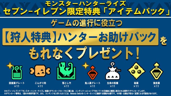 Nintendo Switch『モンスターハンターライズ』ダウンロードカードの
