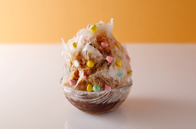 氷コップ◇2色 / オレンジ黄色◇輪花 戦前 大正ロマン かき氷