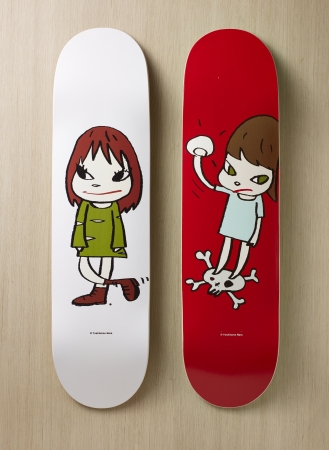 奈良美智 MoMA スケートボード 赤白2枚セット 付属カード・金具・元箱