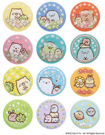 やさしい色合いで人気の刺繍ブローチに『すみっコぐらし』が初登場！花