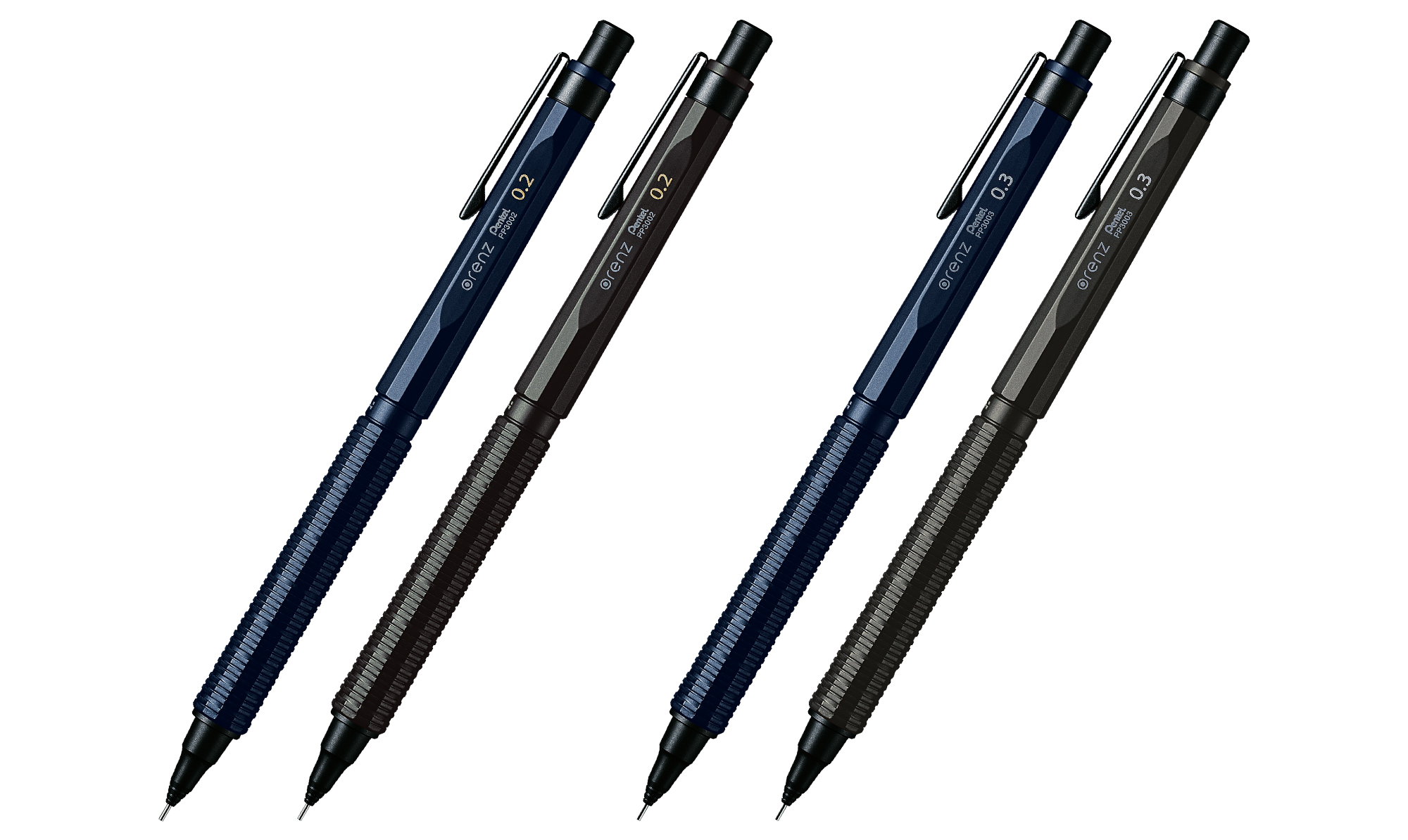 オレンズネロ 0.3ぺんてる 限定色2本 ブルーブラック ガンメタルPentel