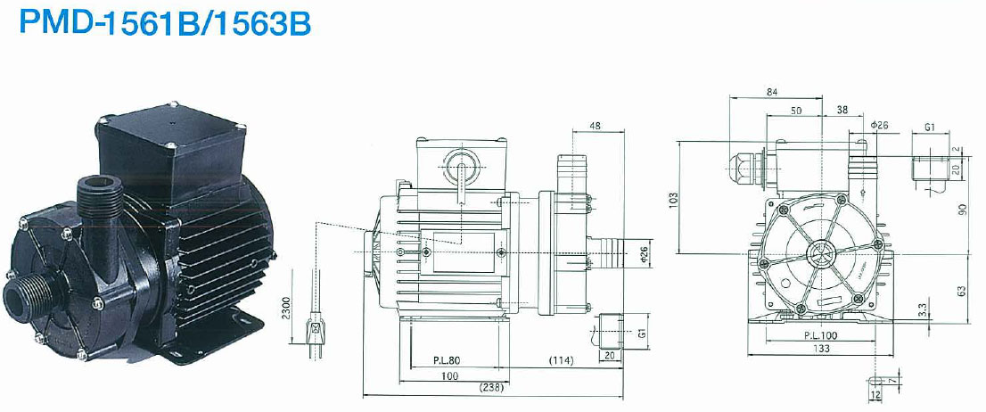 SANSO PMD－1563B2P PMDマグネットポンプケミカル海水用