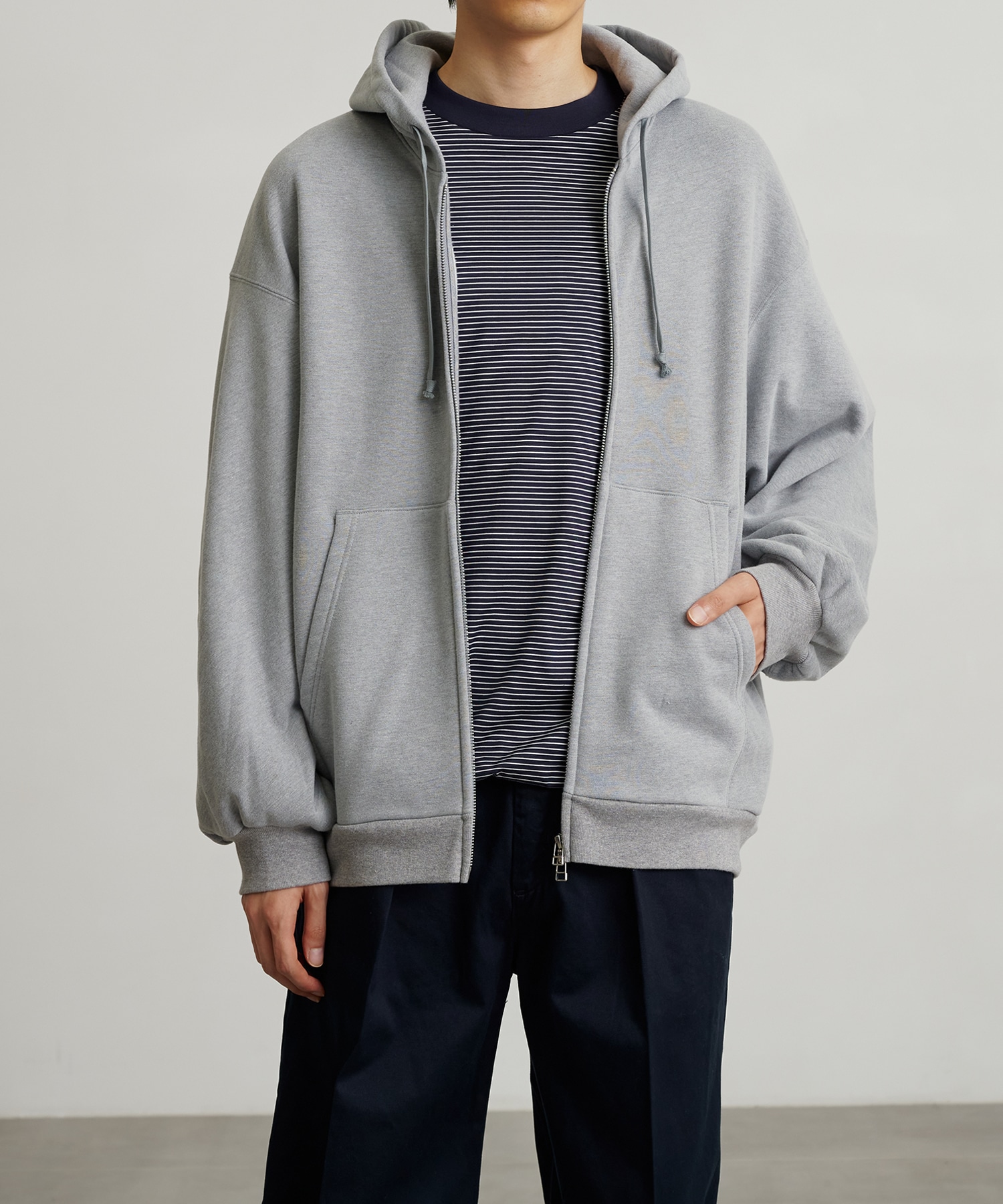 極 リラックスジップアップフーディー(1 GREY): : メンズ｜PUBLIC