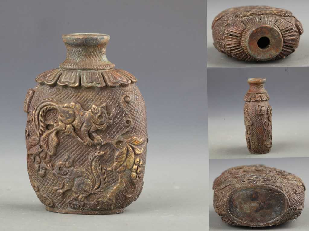 中国古美術品 葡萄栗鼠彫硯 中国古美術品 葡萄栗鼠彫硯 中国古美術品