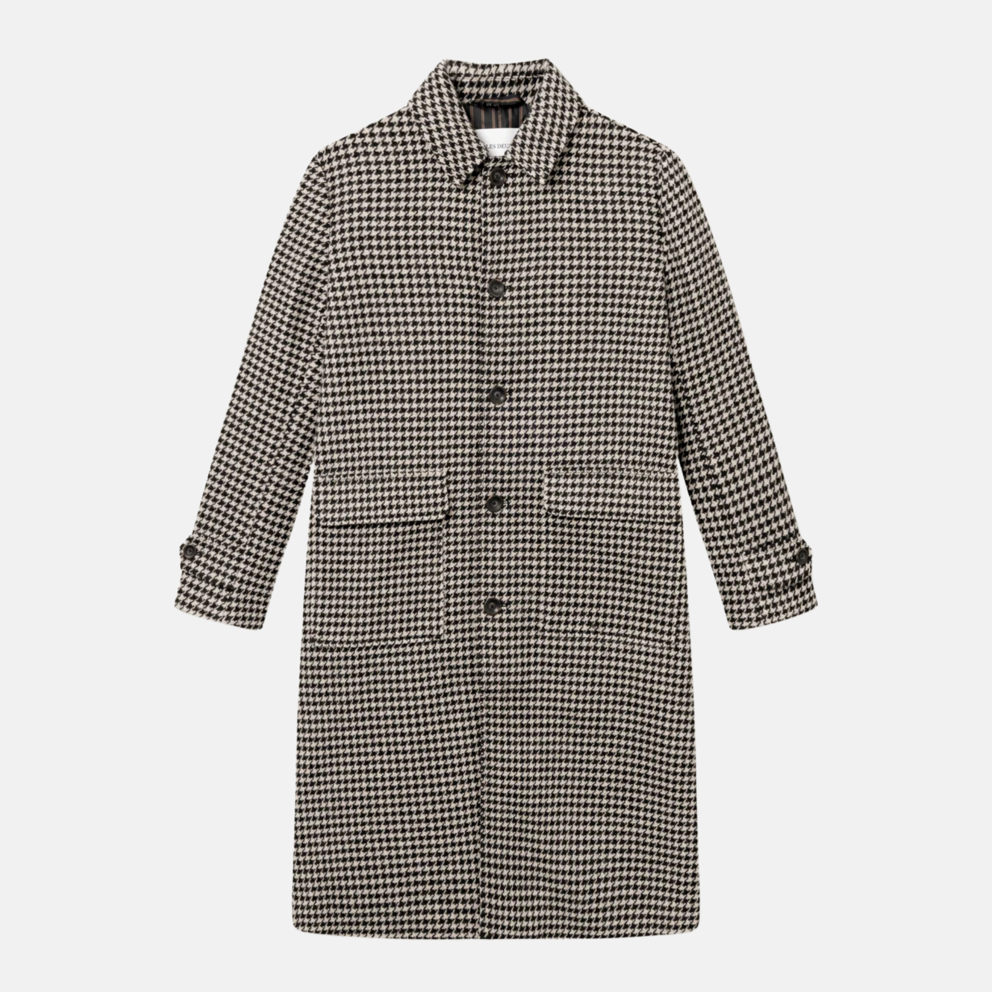 Les Deux Maximilian Houndstooth Wool Coat – Puffer Reds