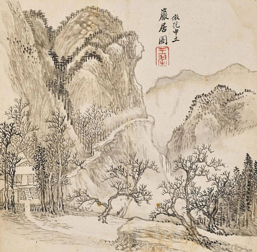 中国 掛け軸 山水画 秋林山居 中国骨董 中国骨董 掛け軸 山水画 秋林