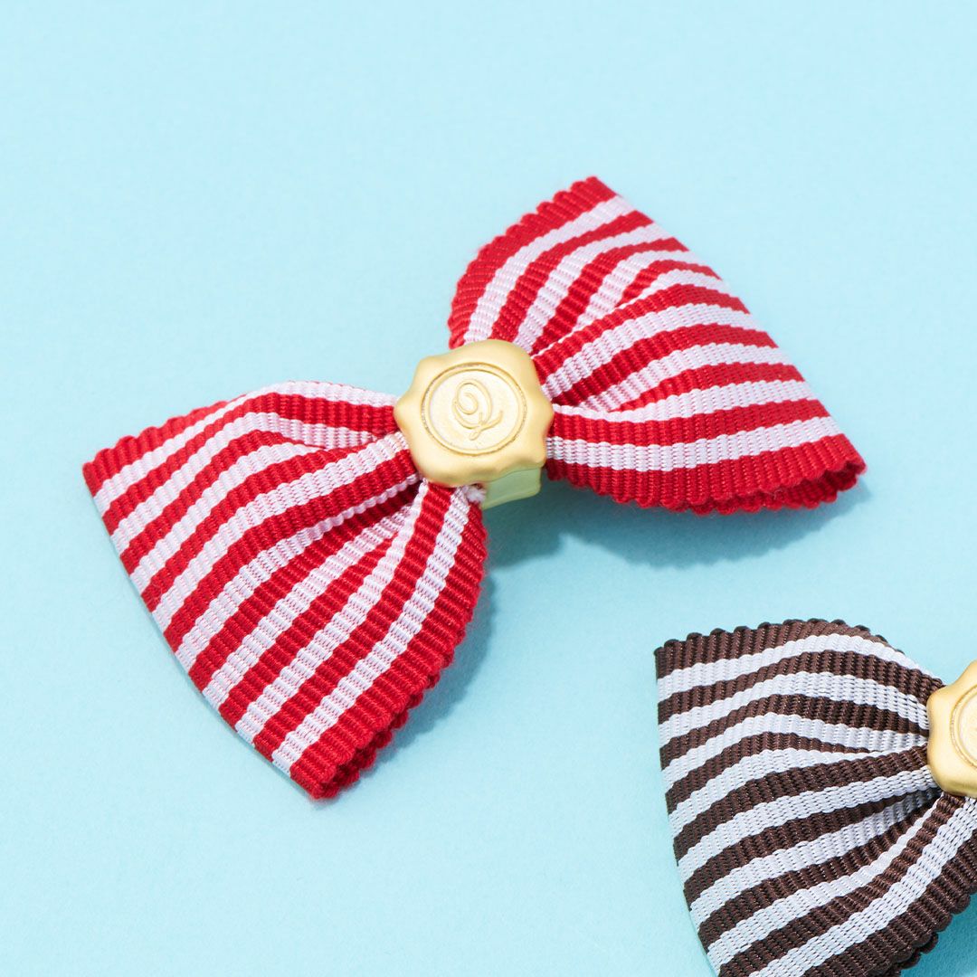 ストライプ リボンチャーム（赤×白） | Q-pot. ONLINE SHOP