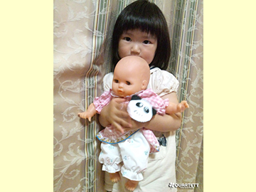 木のおもちゃ カルテット / ソフトベビー〈青い瞳・ピンク