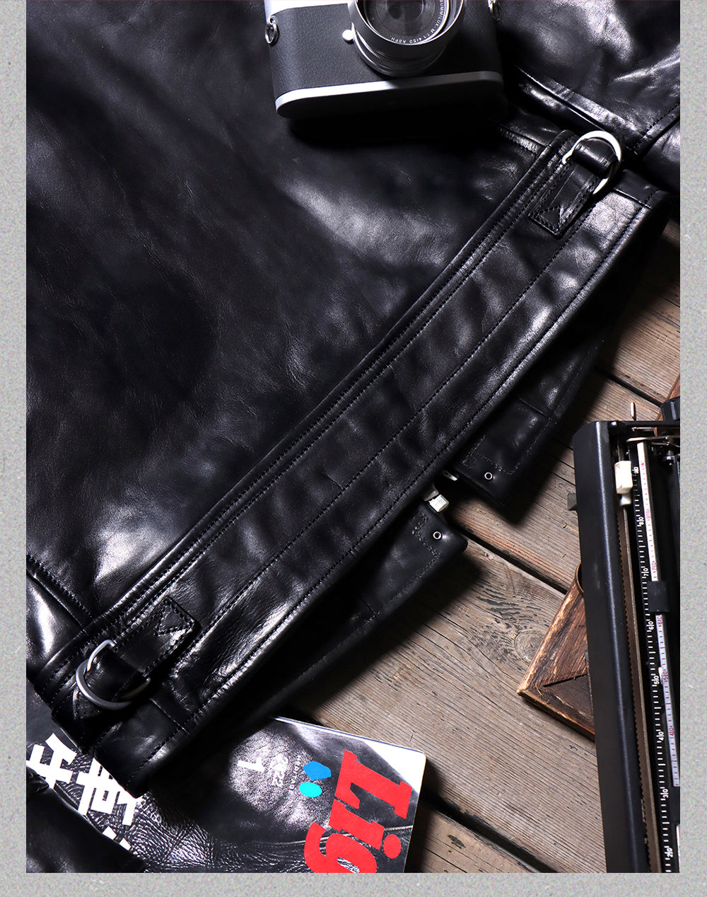 1.4mm植物タンニン鞣しホースハイドレザー シングルライダース