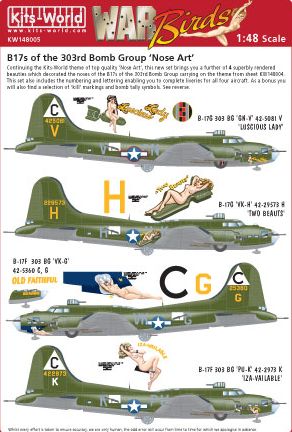 Decal 1/48 Boeing B-17G Flying Fortress Nose Art of the 303rd BG