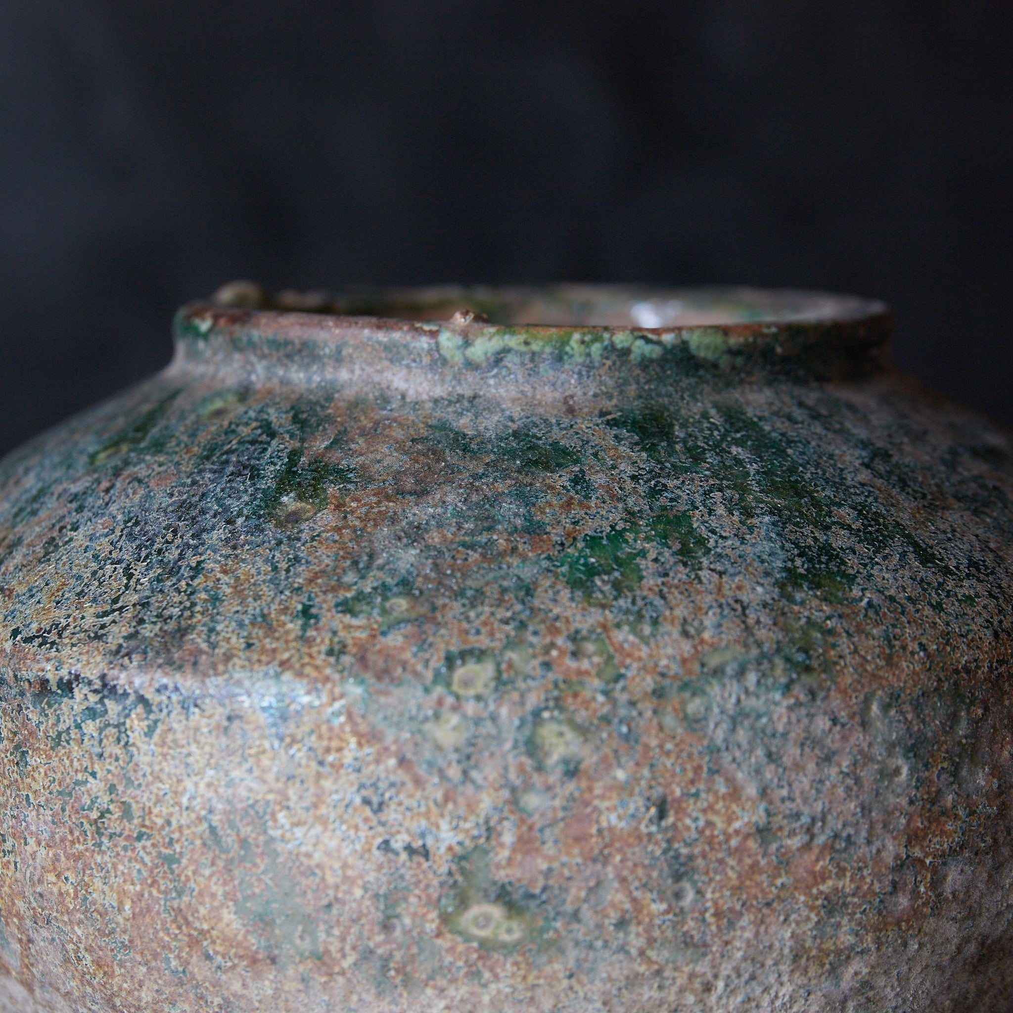 漢代緑釉小壺 】 出土文物 注記有 桐箱付 漢代緑釉小壺 】 出土文物