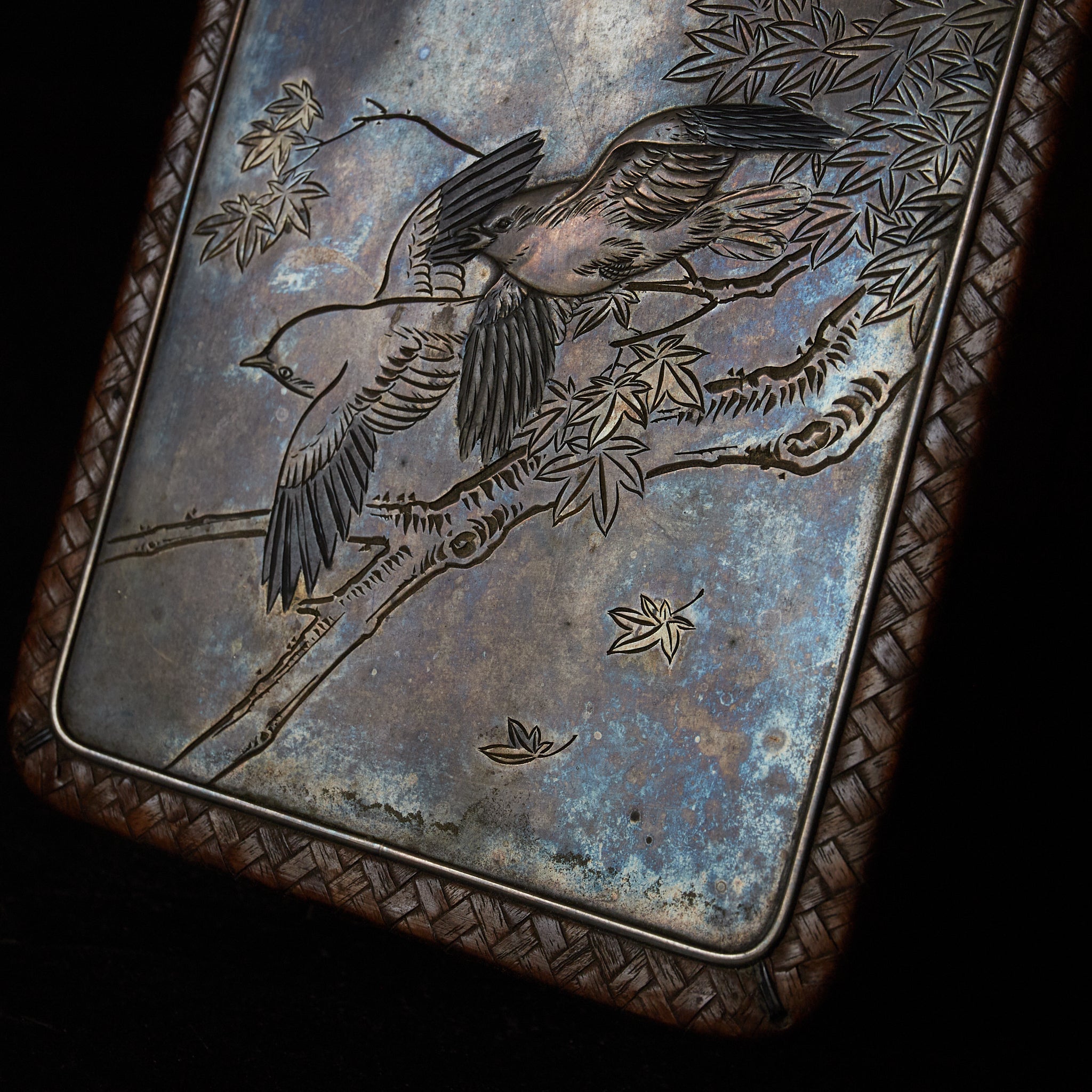 網代細工銀彫金道具箱（近代：19–20世紀） | 入蘆花（ロカニイル）