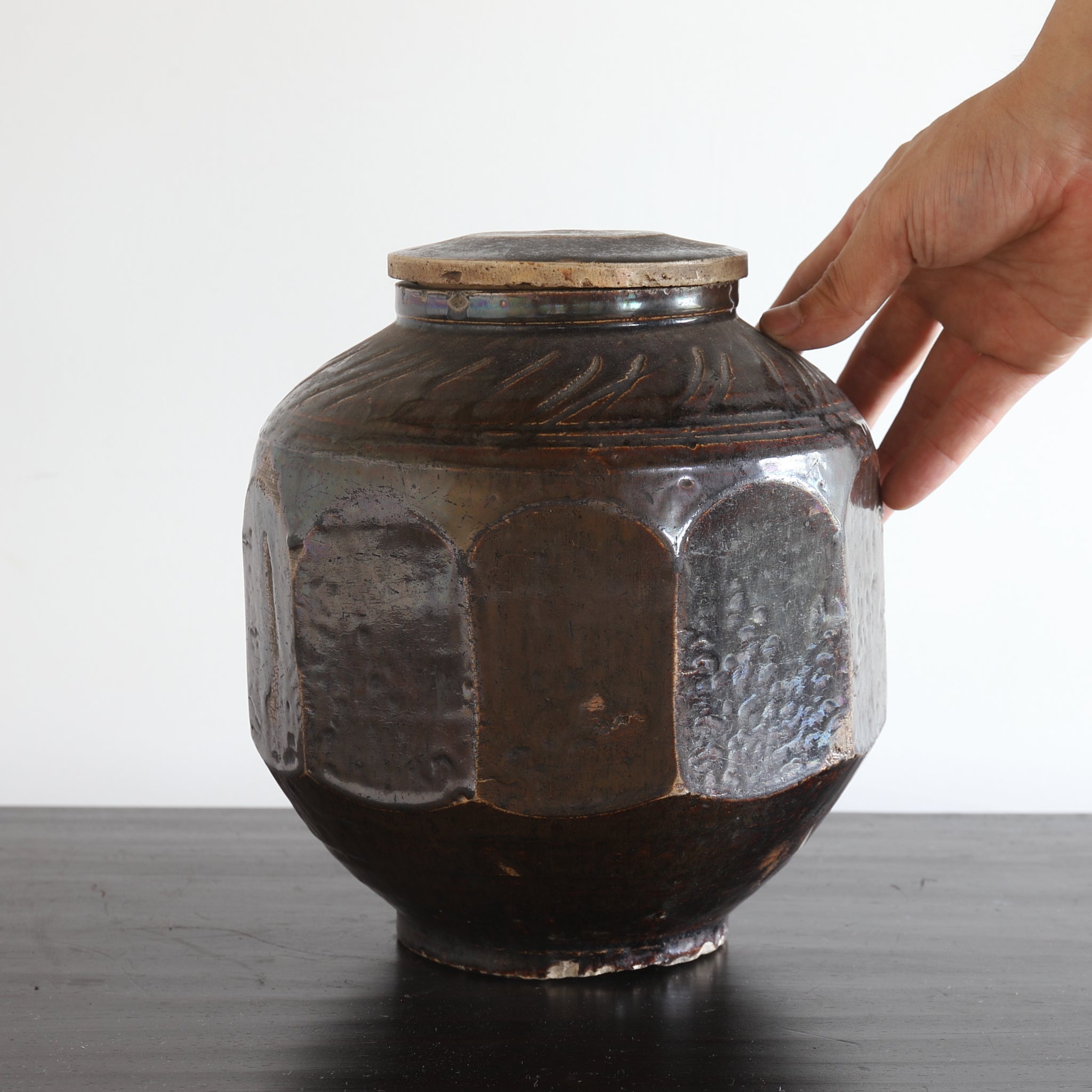 李朝 飴釉壺 古陶磁器 民芸 【公式通販】