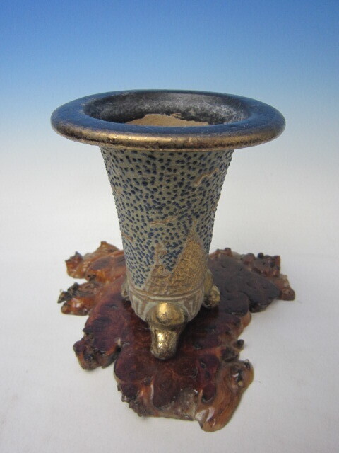 H-41 京楽焼 古鉢 「手島春蘭鉢」 美術鉢 3.5号 - 蘭万園オンライン