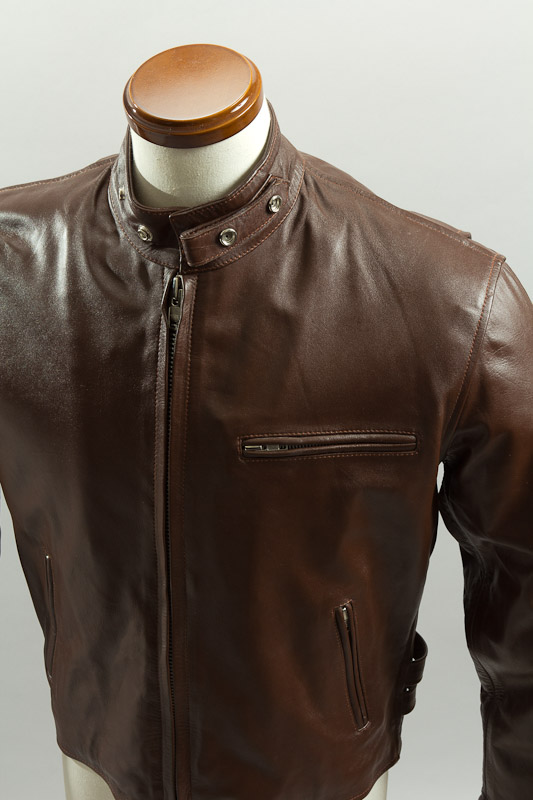 シングルライダースジャケット ブラウン カウレザー、ライダース