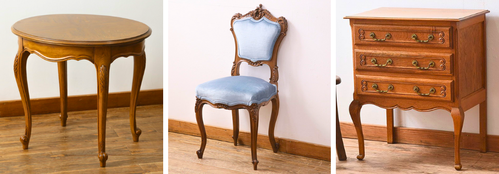 ヨーロピアン クラシック スタイル 4ドロアー カブリオールレッグ