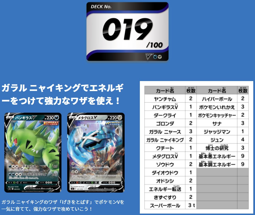 スタートデッキ100／No.19のポケモンとおすすめの遊び方を詳しく紹介！