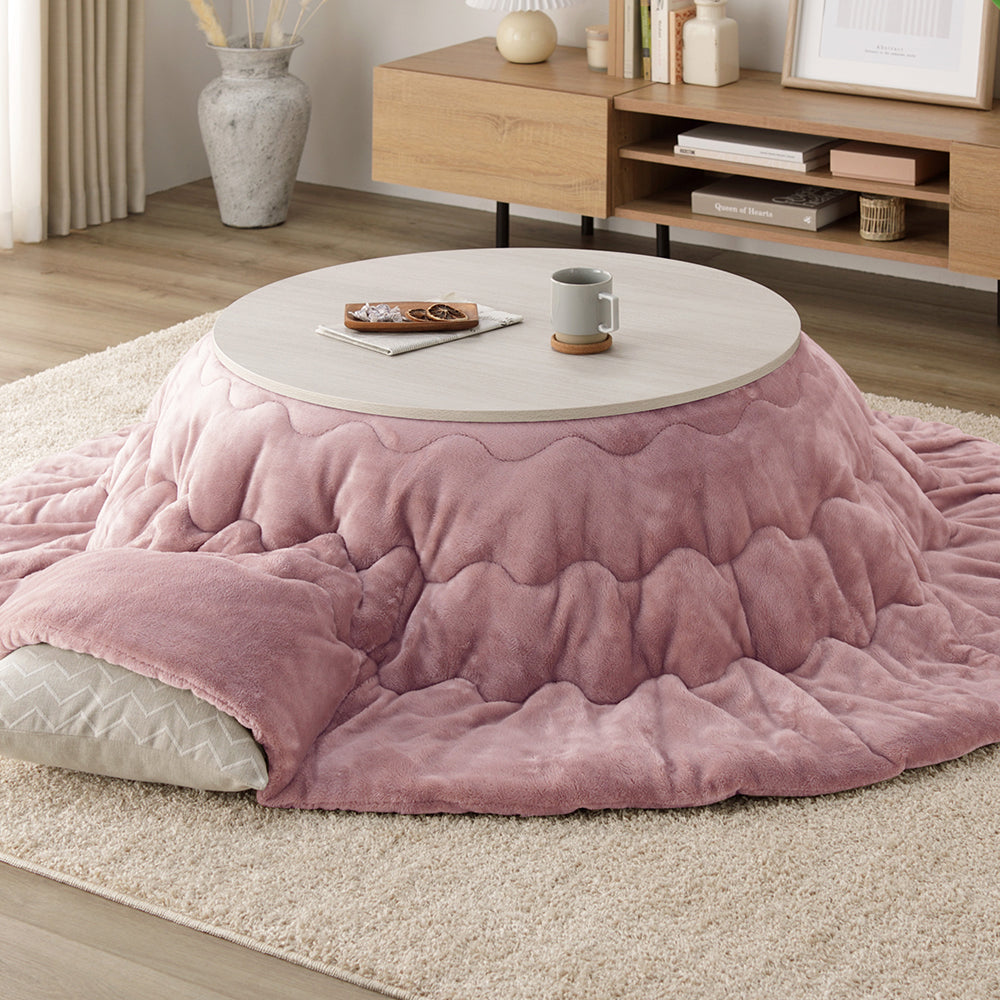 円形こたつ 2点セット(こたつテーブル+掛け布団)/届いてすぐに使える