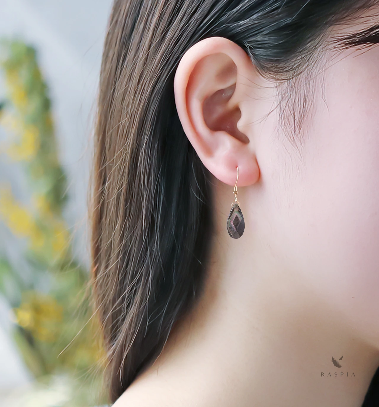 K10 黒蝶貝(ペアシェイプ) フックピアス~ESPOIR~ ジュエリーブランド