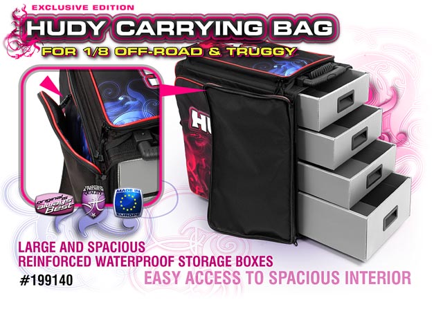 HUDY 1/8 Off-Road & Truggy Carrying Bag + Tool Bag - Exclusi