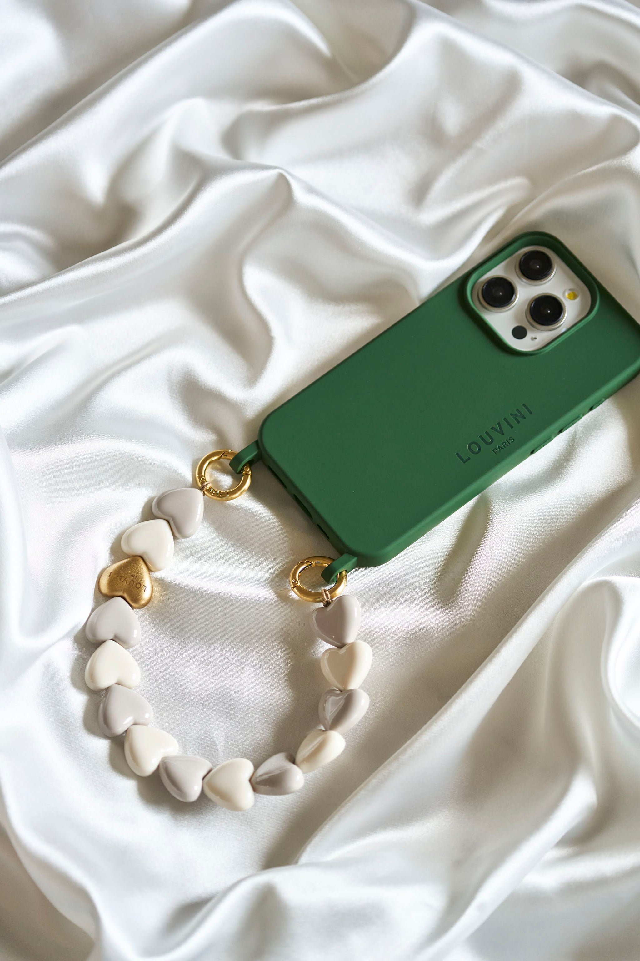 予約販売（3月上旬入荷予定）ハンドストラップ PETIT CUORE GRAY-WHITE