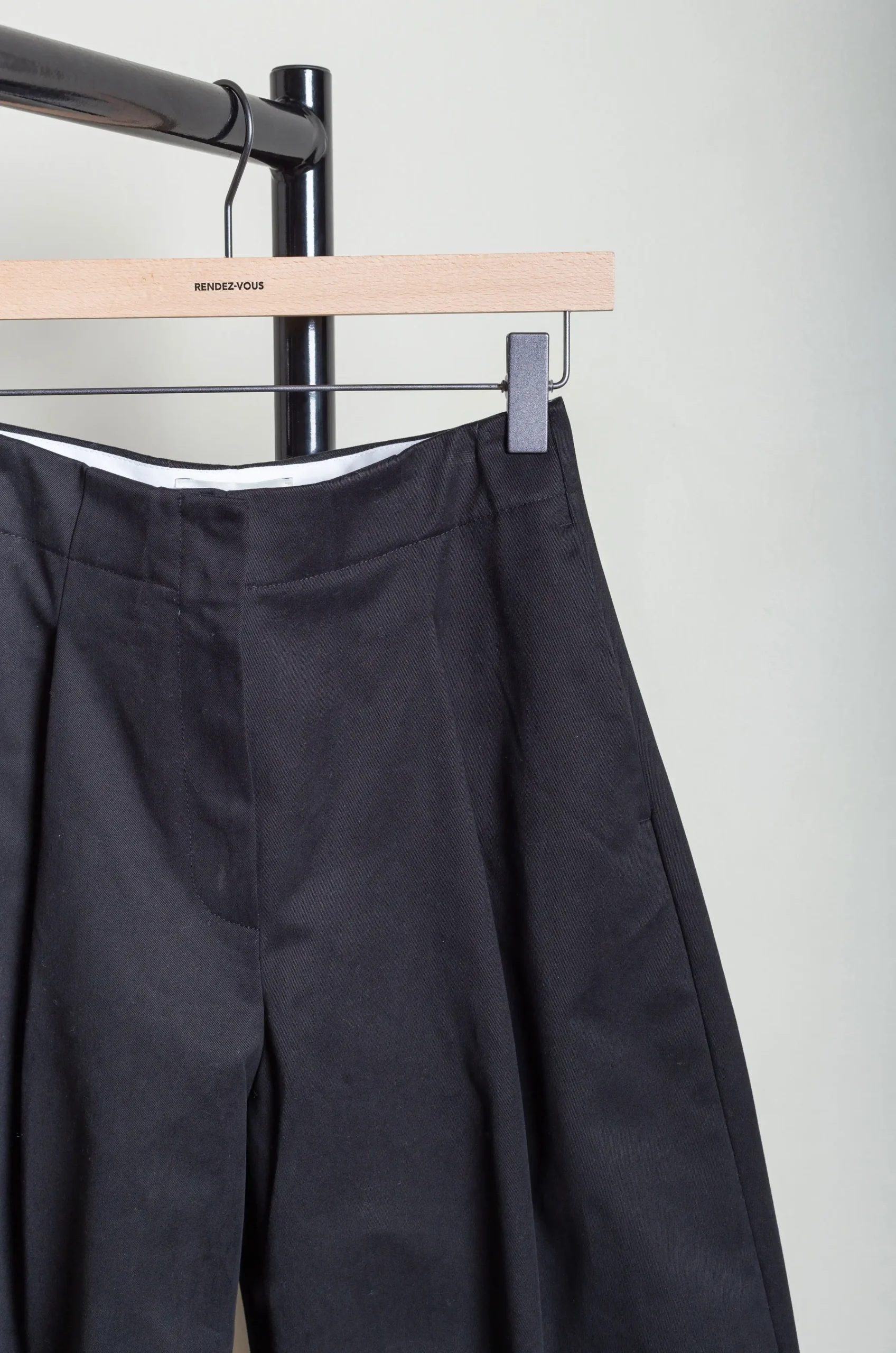 Studio Nicholson Dordoni Peached Cotton Twill Pants Black