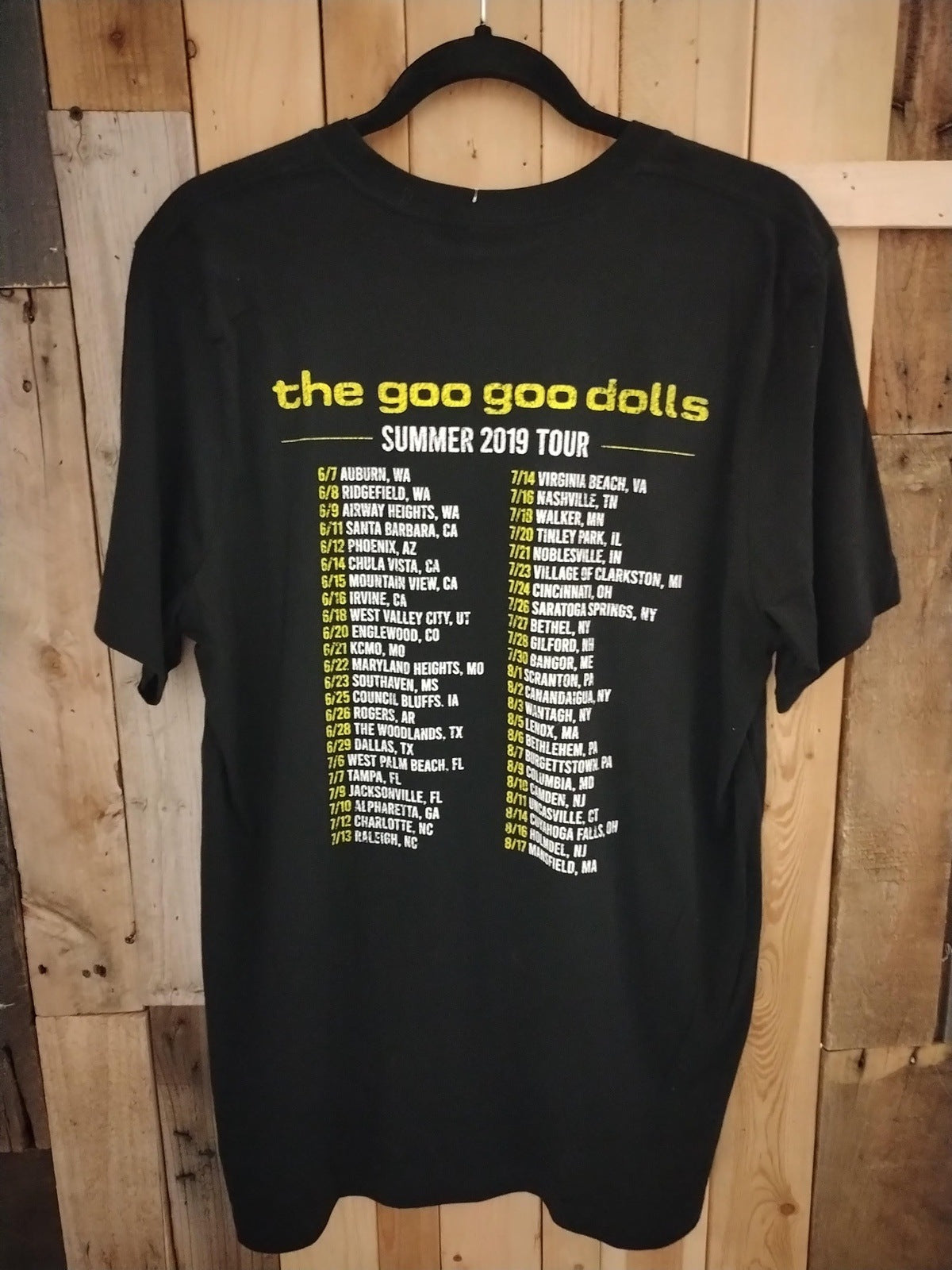 Goo Goo Dolls Tour T Shirt 2019 Size Large – Recycled Rock and Roll