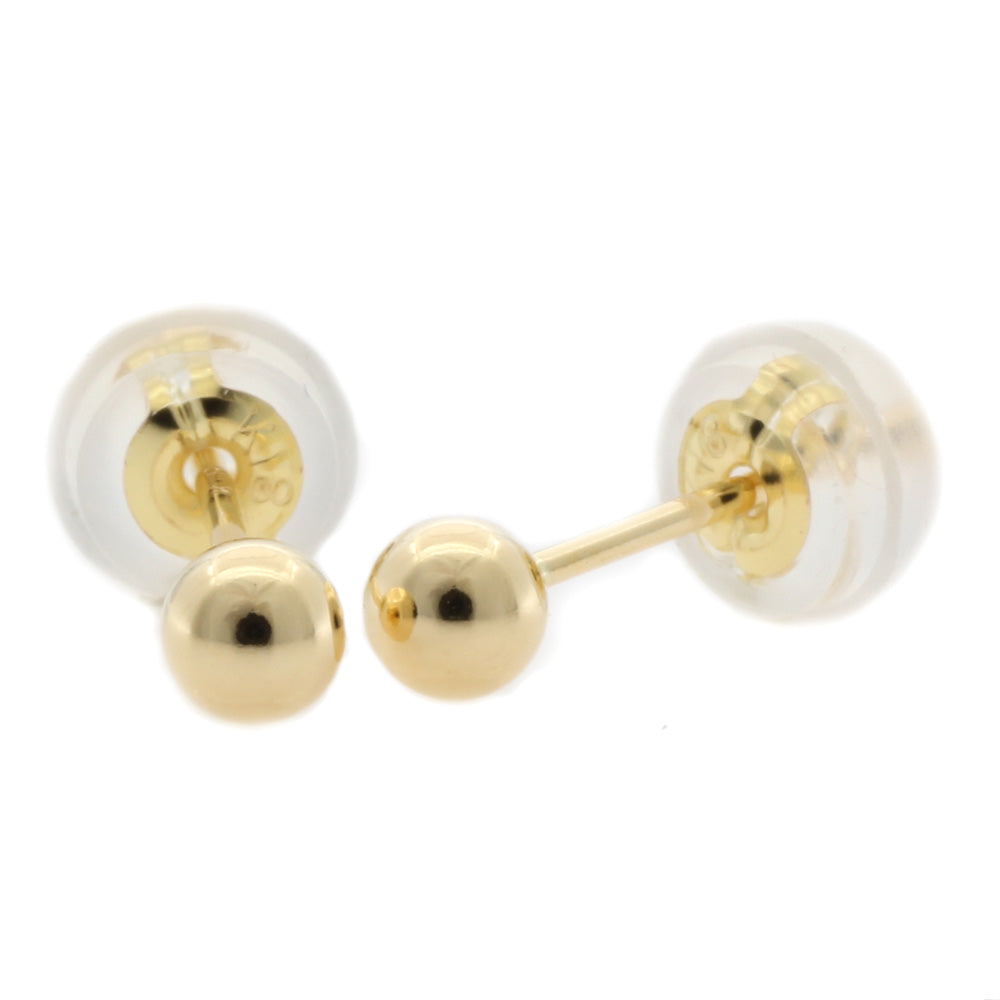 丸玉 3mm ボール ピアス 18金 K18ゴールド レディース 【新品】 ピアス