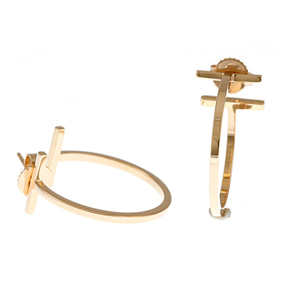 TIFFANY&Co. ティファニー Tワイヤー フープ ピアス 18金 K18ピンク