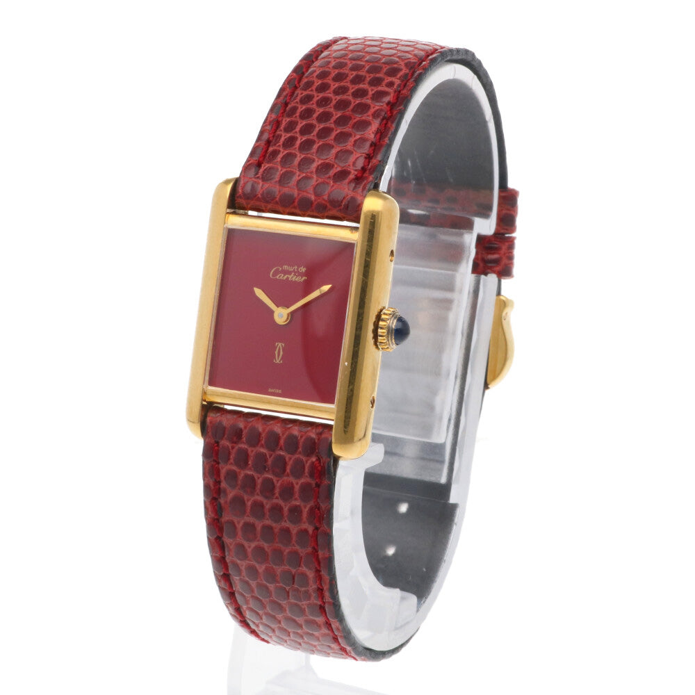 CARTIER】カルティエ ヴェルメイユ 925レディース ボルドー 腕時計