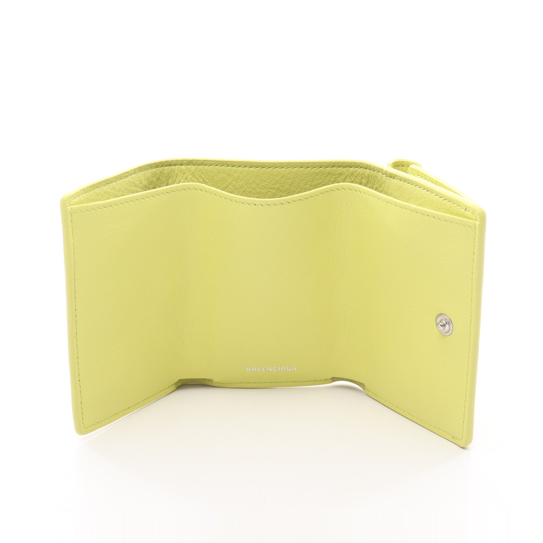 ペーパーミニウォレット 三つ折り財布 レザー ライトイエロー