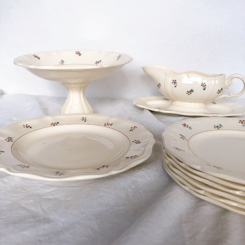 サルグミンヌ窯 花リム コンポティエ フランスアンティーク