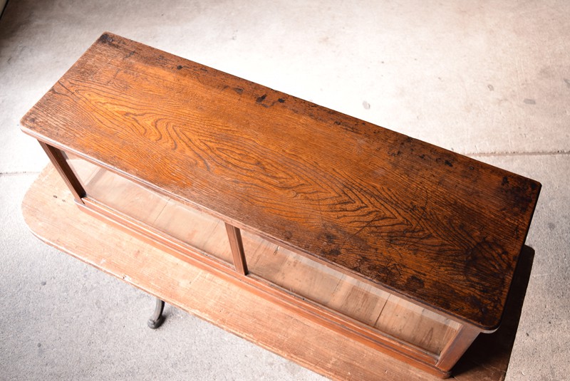 g314 古い木製ガラスケース 横長 ショーケース オープンタイプ g314