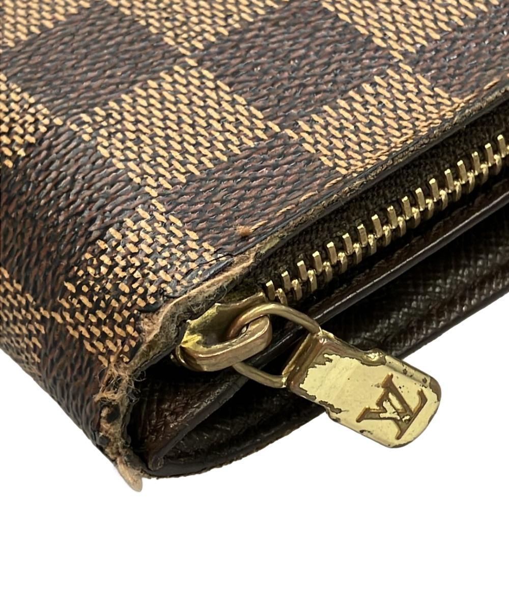 LOUIS VUITTON ルイヴィトン 二つ折り財布 ダミエ エベヌ ジップ LOUIS