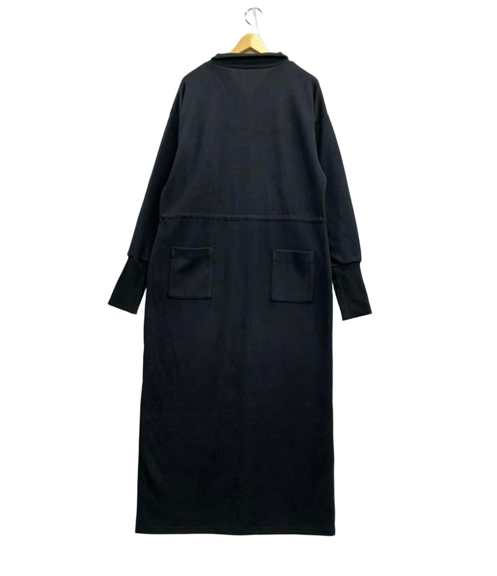 アメリ 長袖ワンピース ニットワンピース ハーフジップ レディース