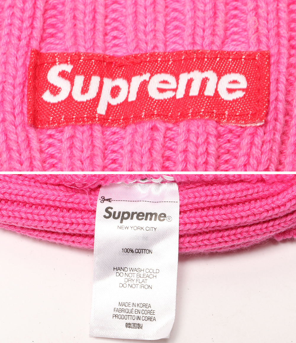 Supreme ニット帽 ボックスロゴビーニー ライトピンク メンズ