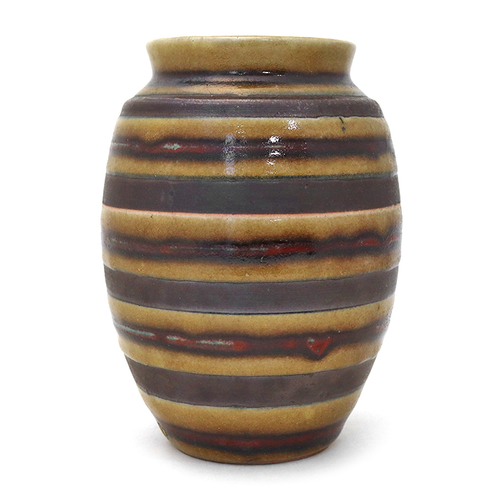 セール】藤平正文(ふじひらせいぶん) 清水焼 花入 花瓶 ブラウン