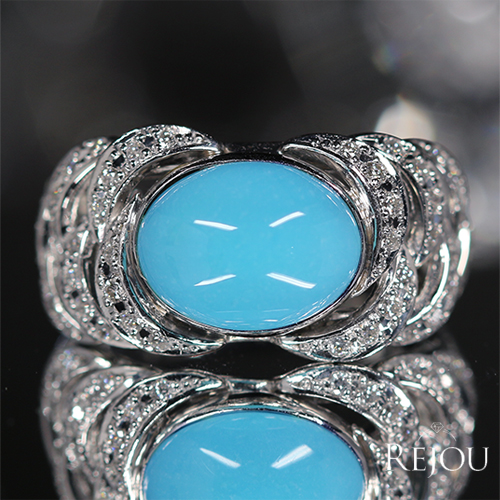 スリーピングビューティーターコイズ（トルコ石） 3.1ct ダイヤモンド