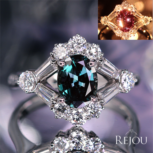 新作＞ブラジル産アレキサンドライト 1.2ct ダイヤモンド 1.0ct